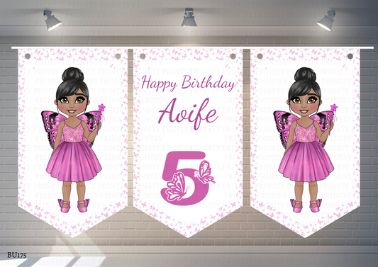 Pink Butterfly Dolly Bunting