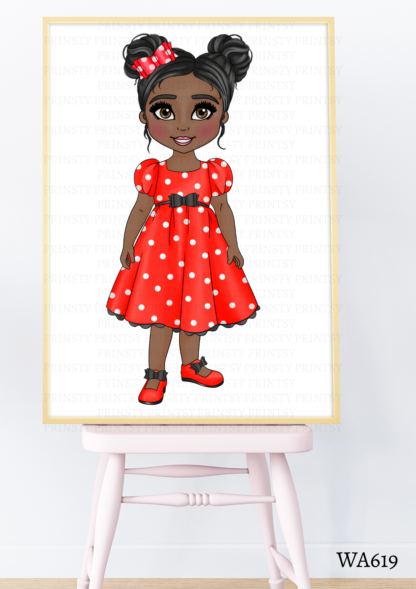Spotty Dress Dolly Wall Art