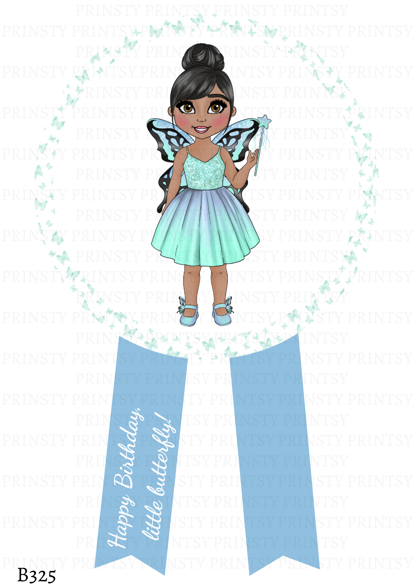 Blue Butterfly Dolly Badge