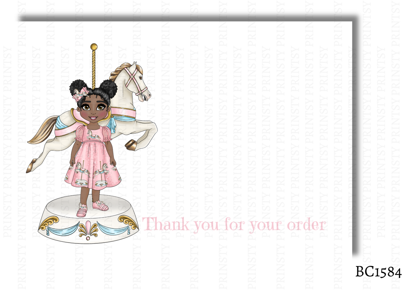 Carousel Dolly Bow Card