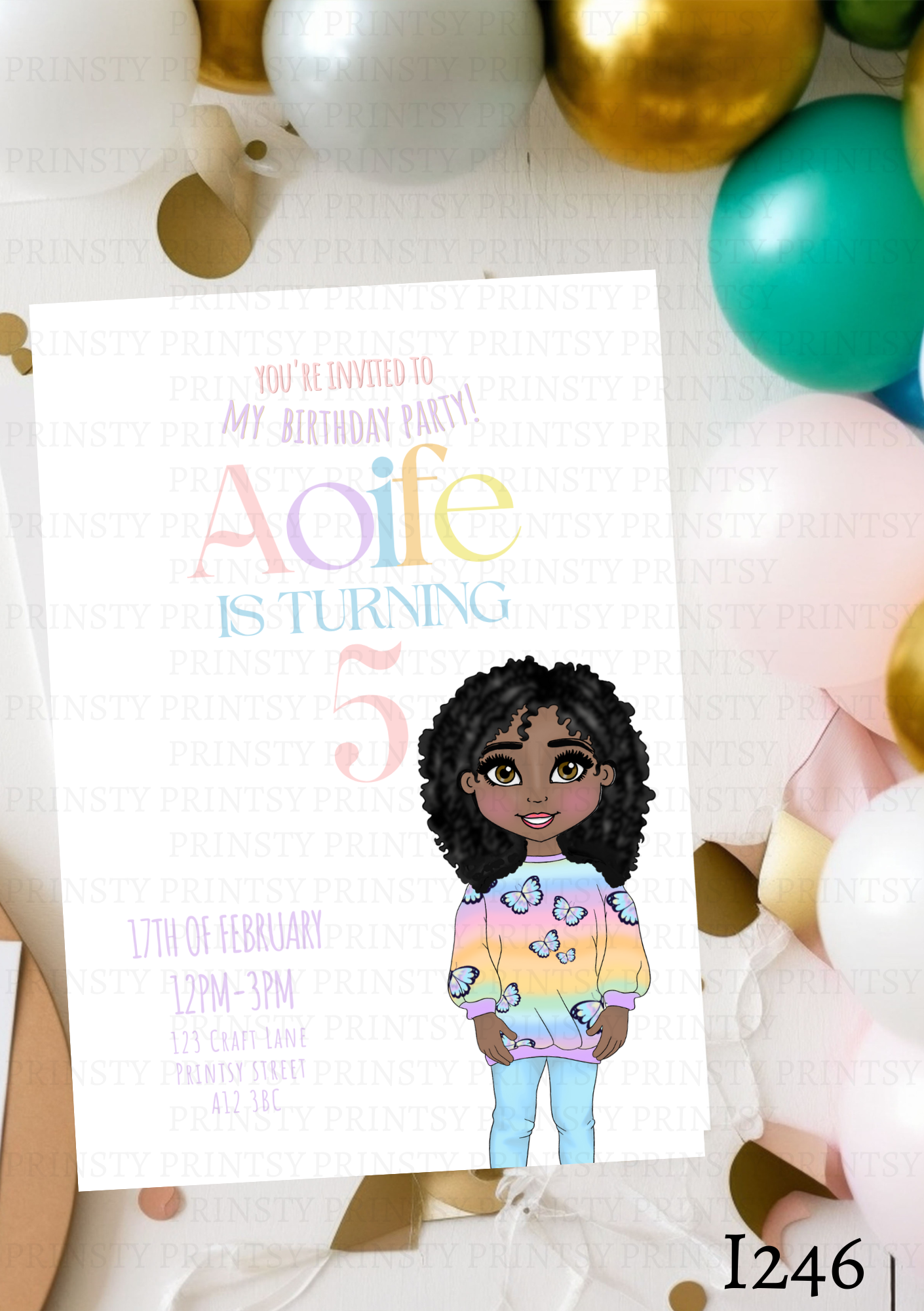 Butterfly Dolly Invite