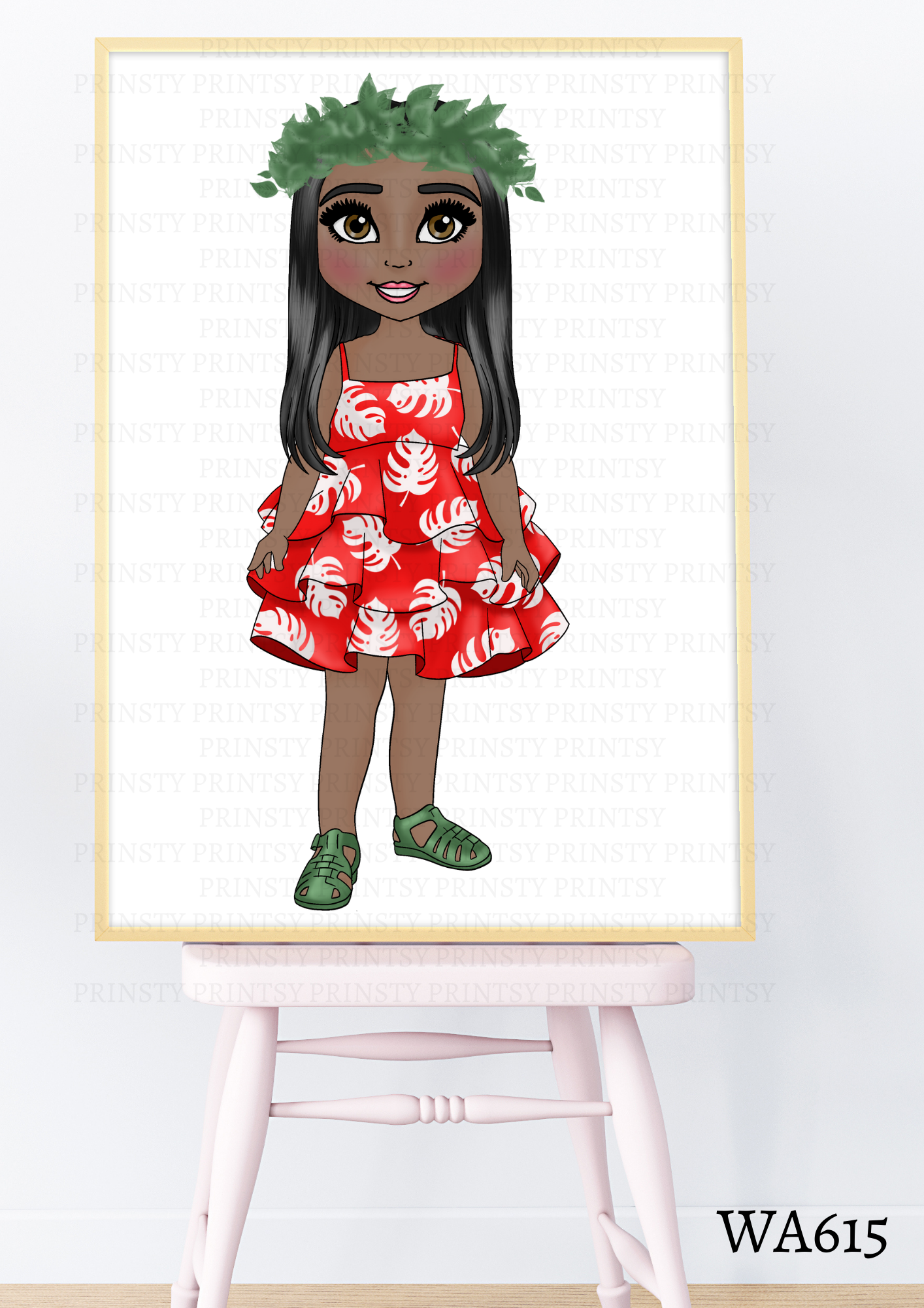 Red Hawaiian Dolly Wall Art
