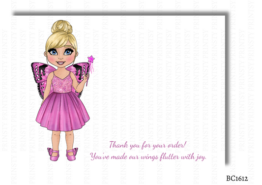 Pink Butterfly Dolly Bow Card