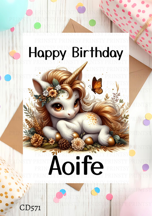 Autumn Unicorn Celebration Card