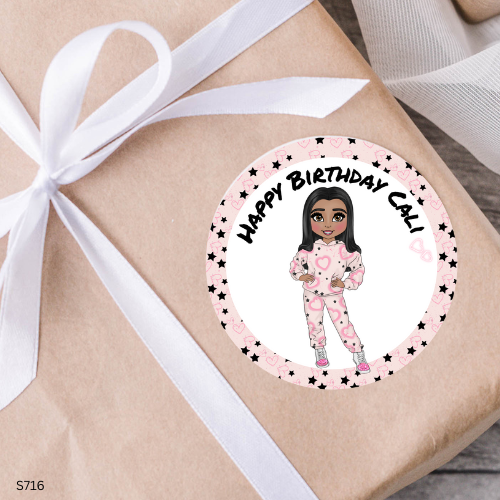 Pink Heart Graffiti Dolly Sticker Sheet
