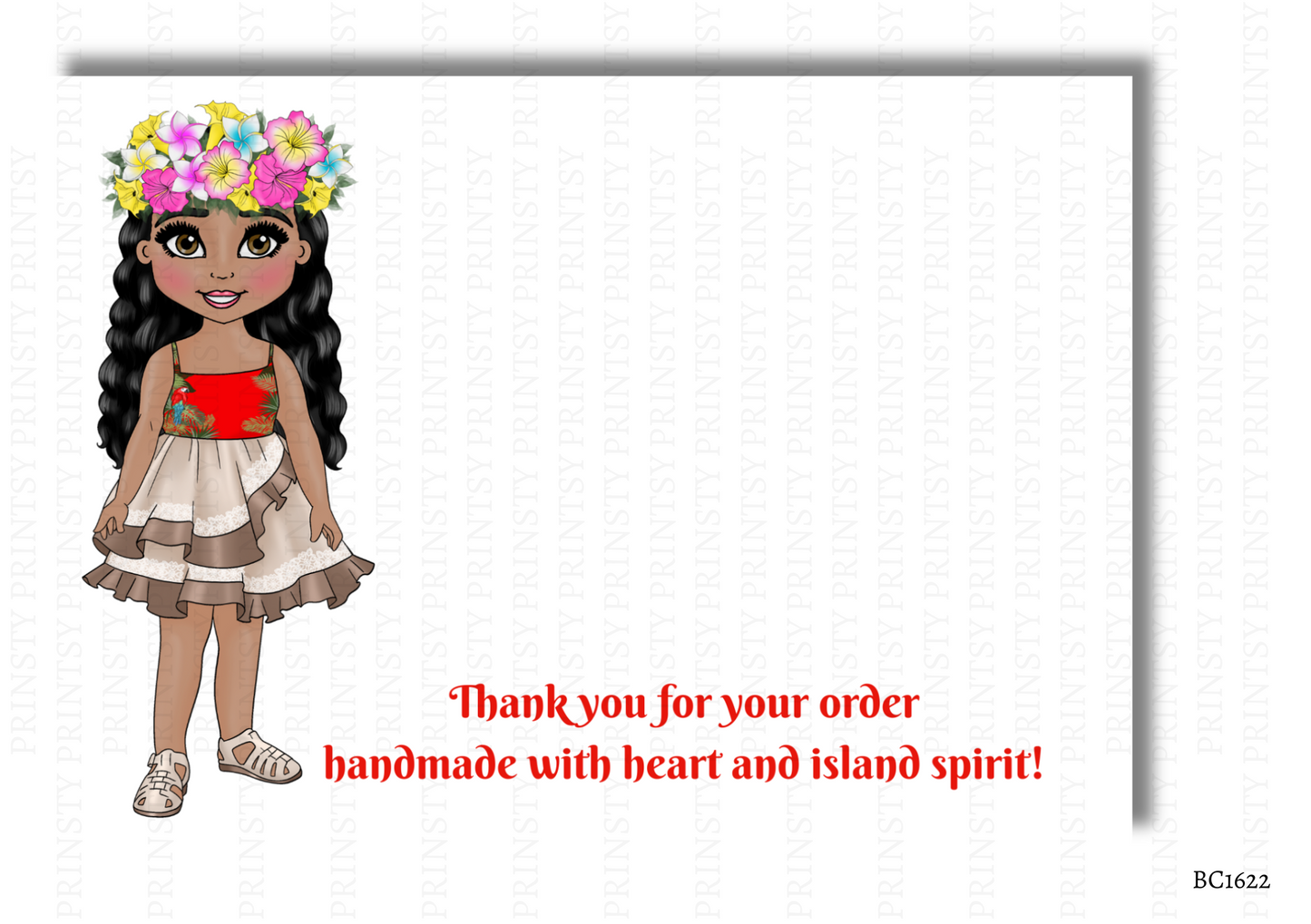 Polynesian Dolly Bow Card