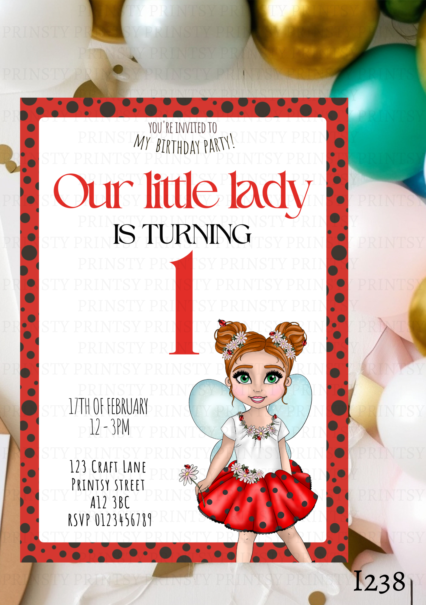 Little Ladybird Dolly Invite