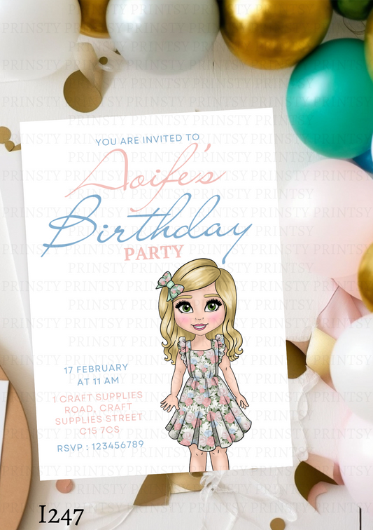 Vintage Dolly Invite