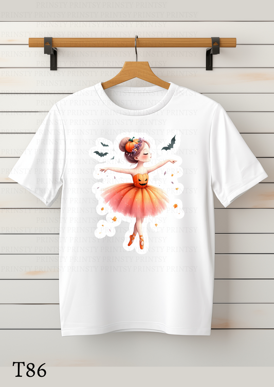 Cute Halloween Ballerina Kids T-Shirt