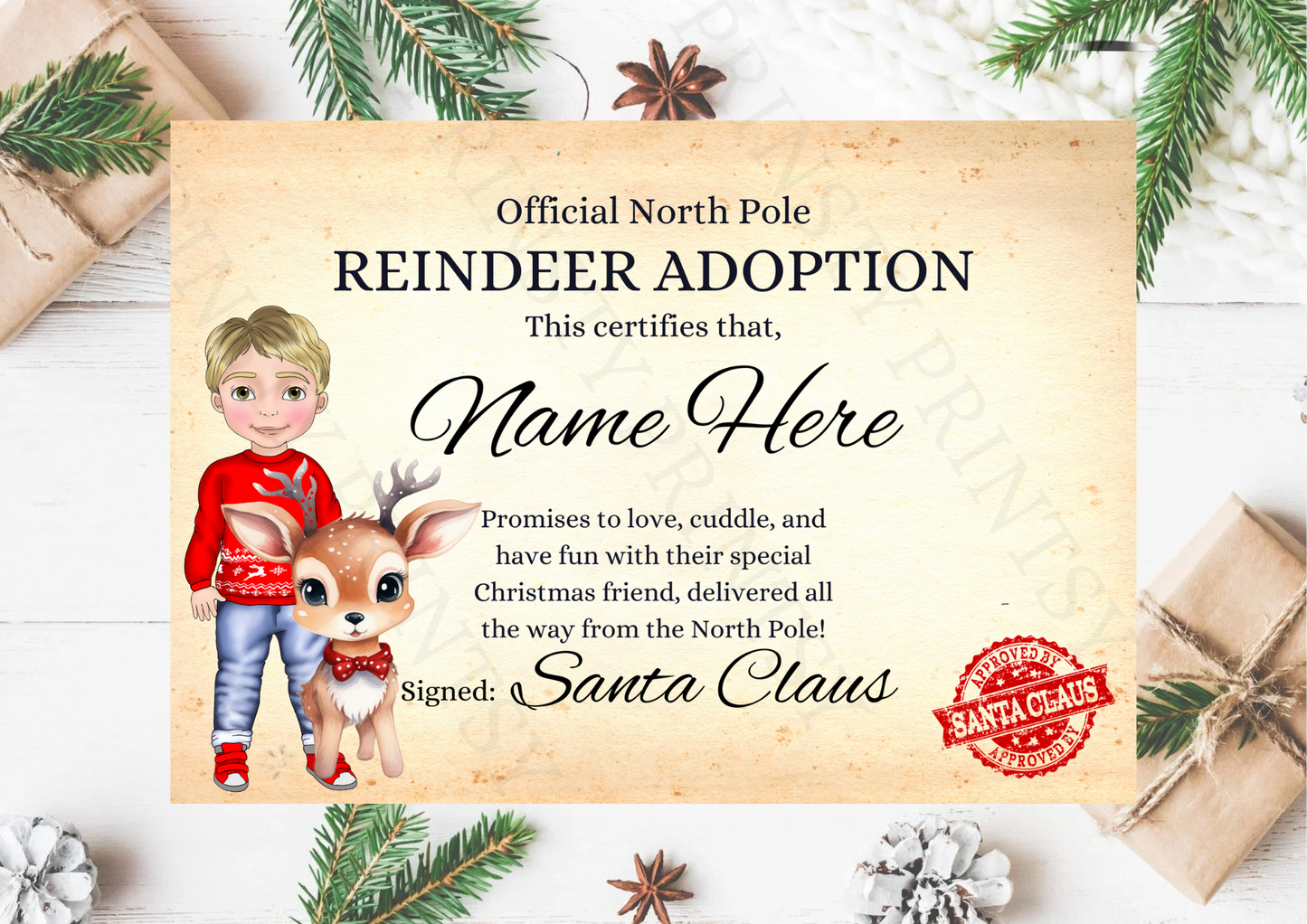 Dolly & Dude Reindeer Certificate