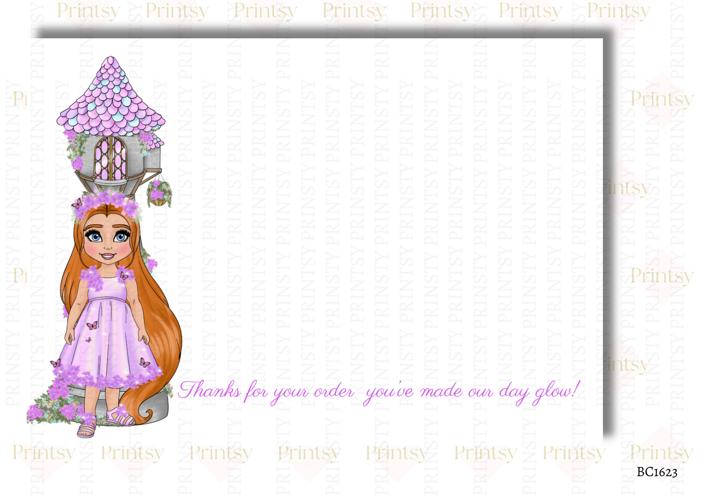 Punzie Dolly Bow Card