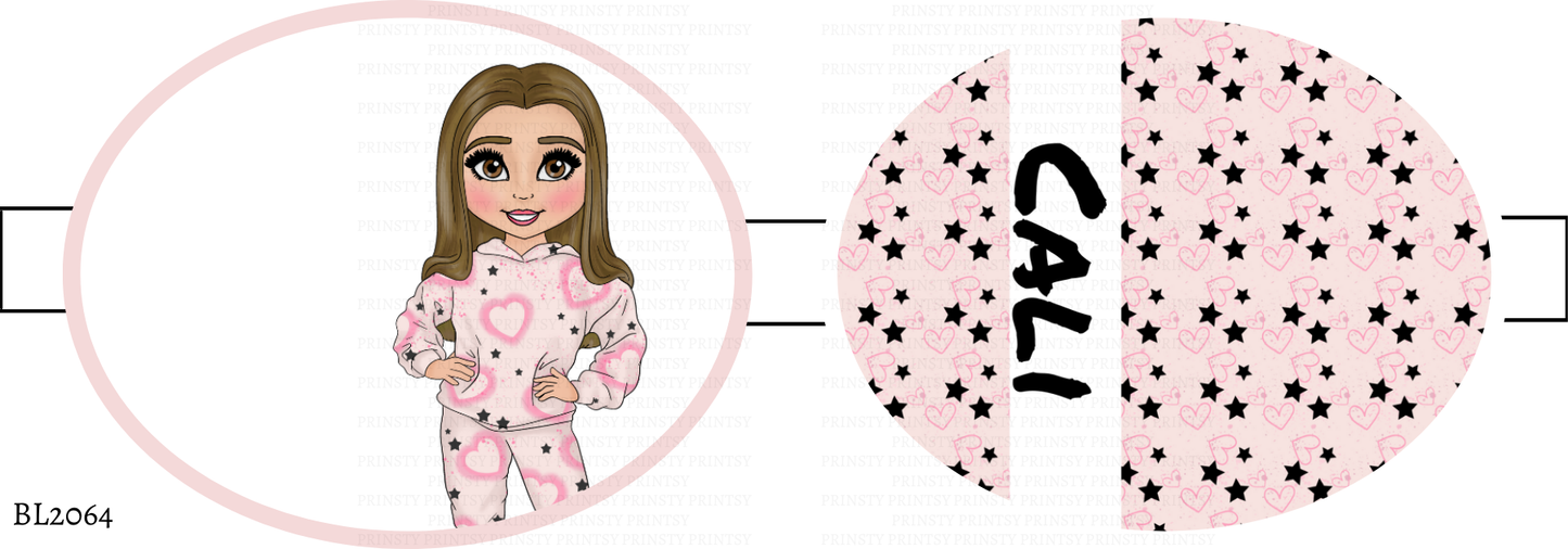 Pink Heart Graffiti Dolly Bow Loop