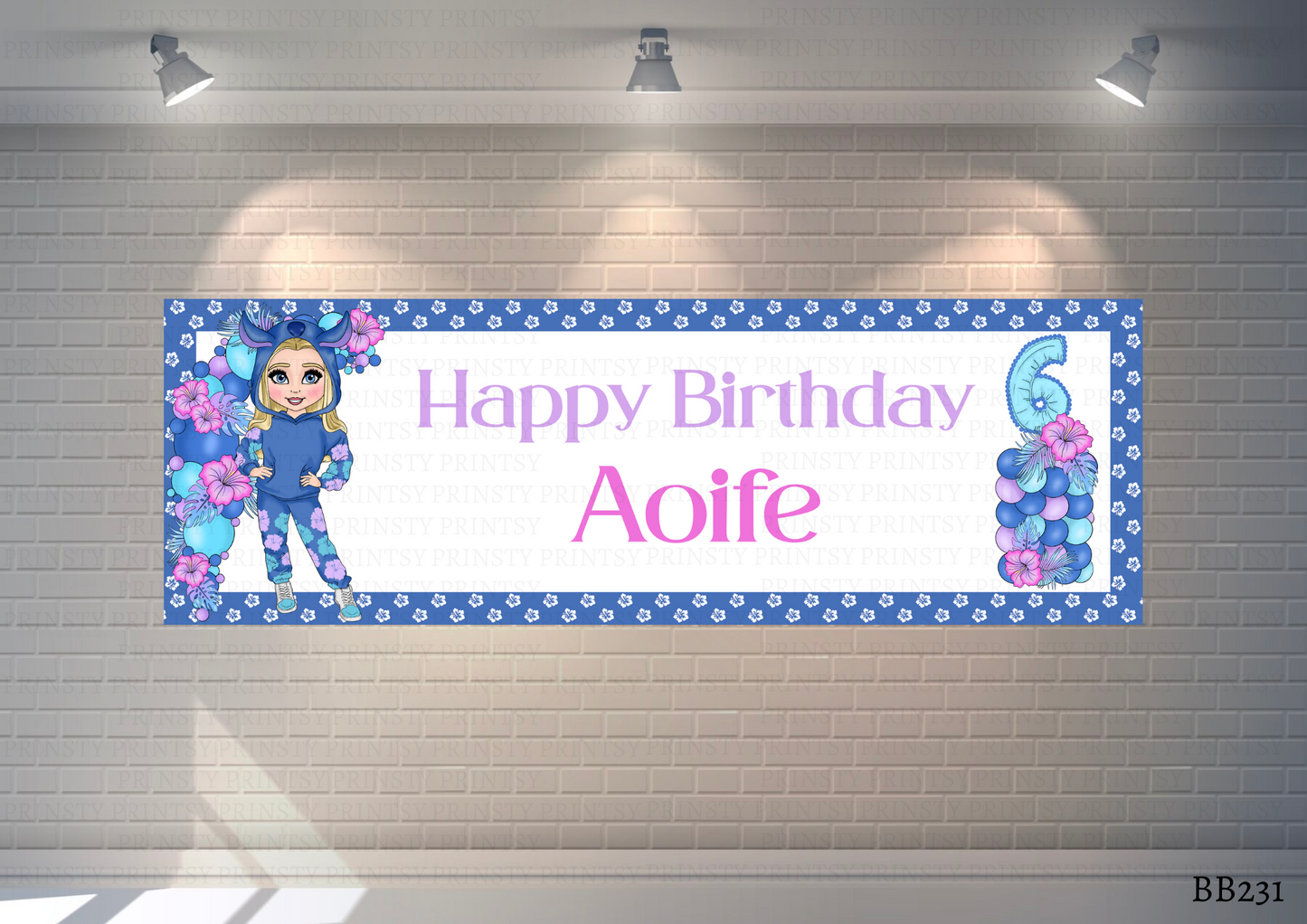 Blue Hawaiian Dolly Banner