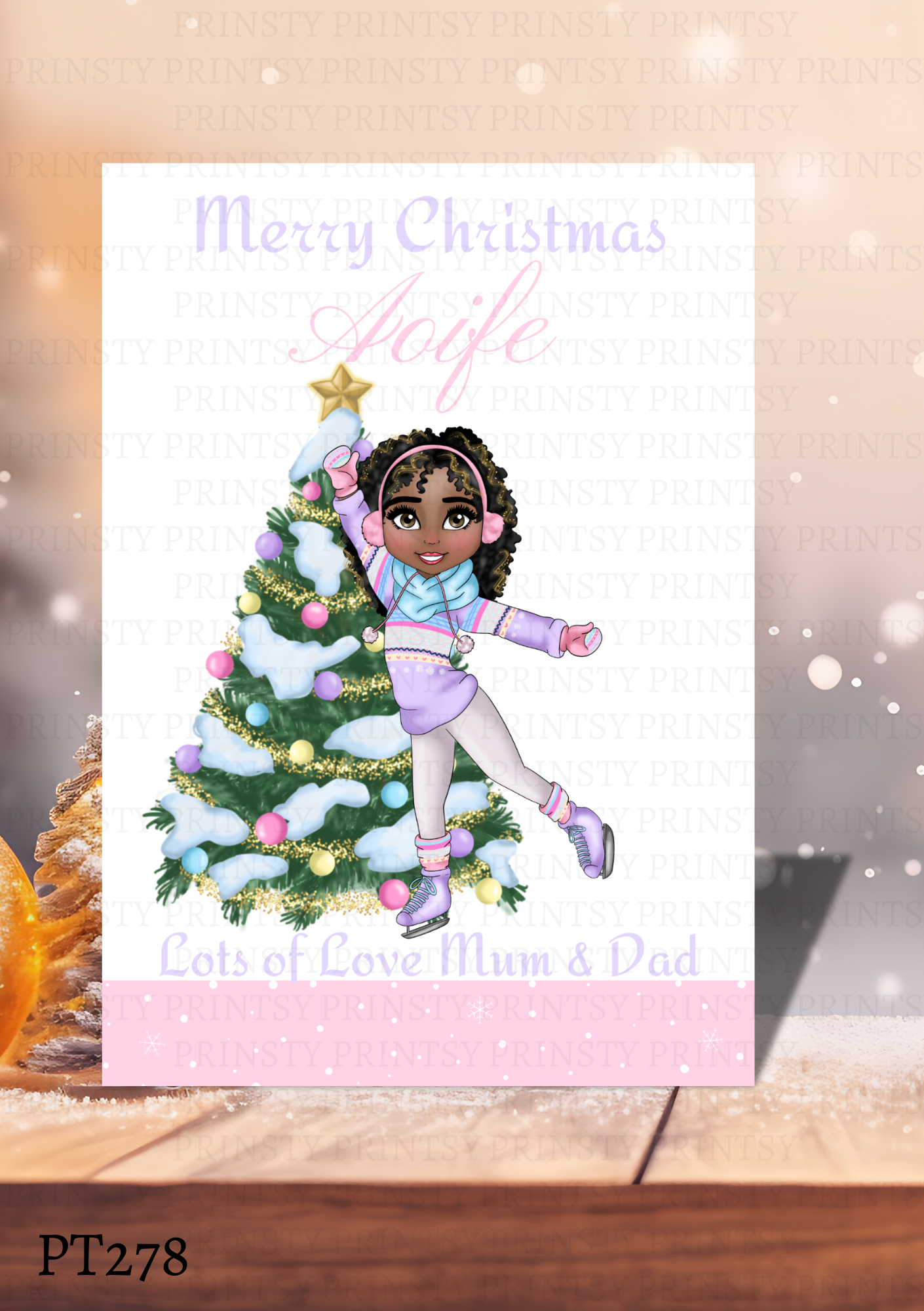 Ice Skating Dolly Card