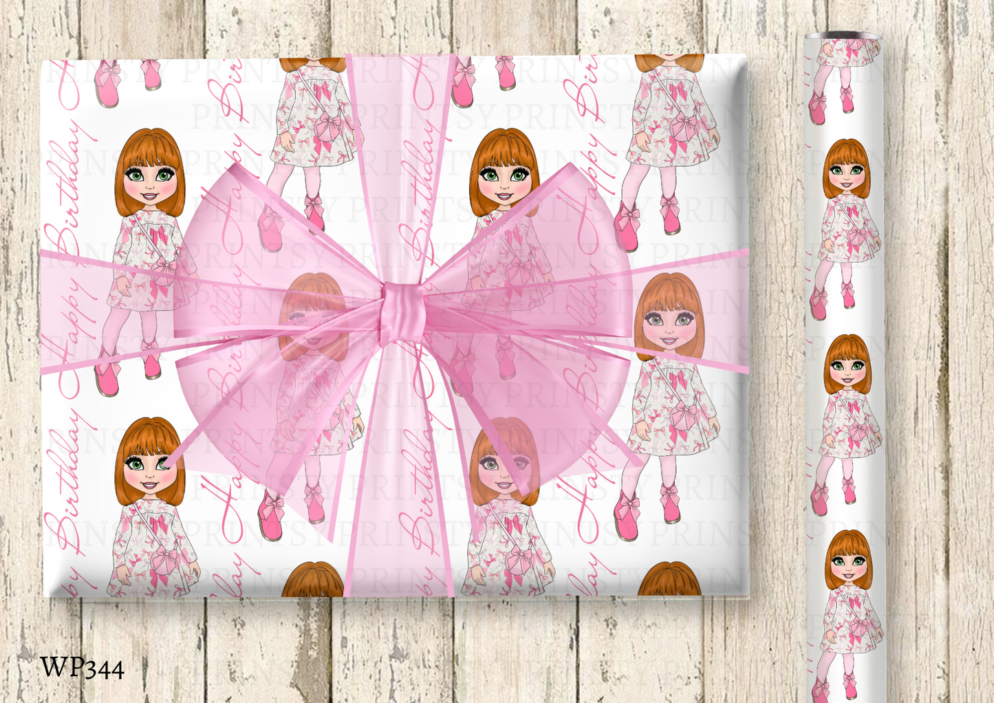 Bow Print Dolly Wrapping Paper