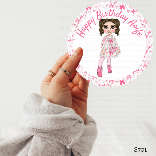 Bow Print Dolly Sticker Sheet