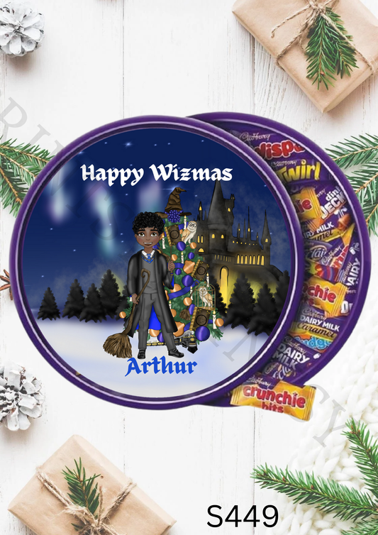 Dude Christmas Wizard Chocolate Tub Sticker
