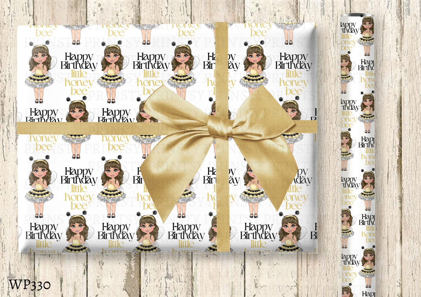 Little Honey Bee Dolly Wrapping Paper