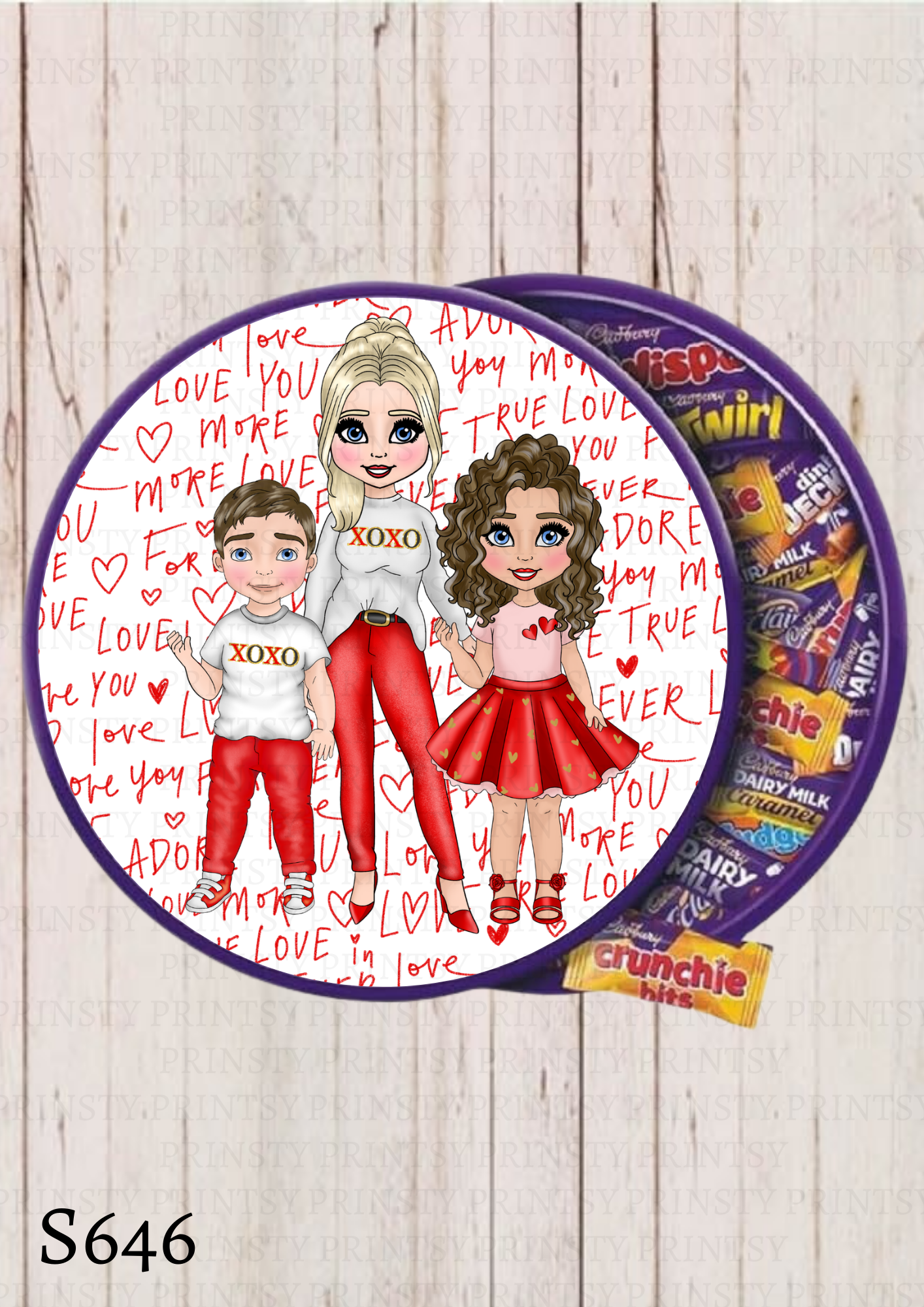 Dolly Valentines Chocolate Tub Sticker