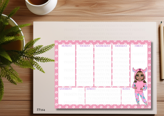 Pink Hawaiian Dolly Weekly Planner
