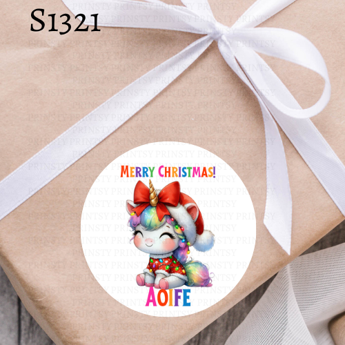 Christmas Unicorn Sticker Sheet