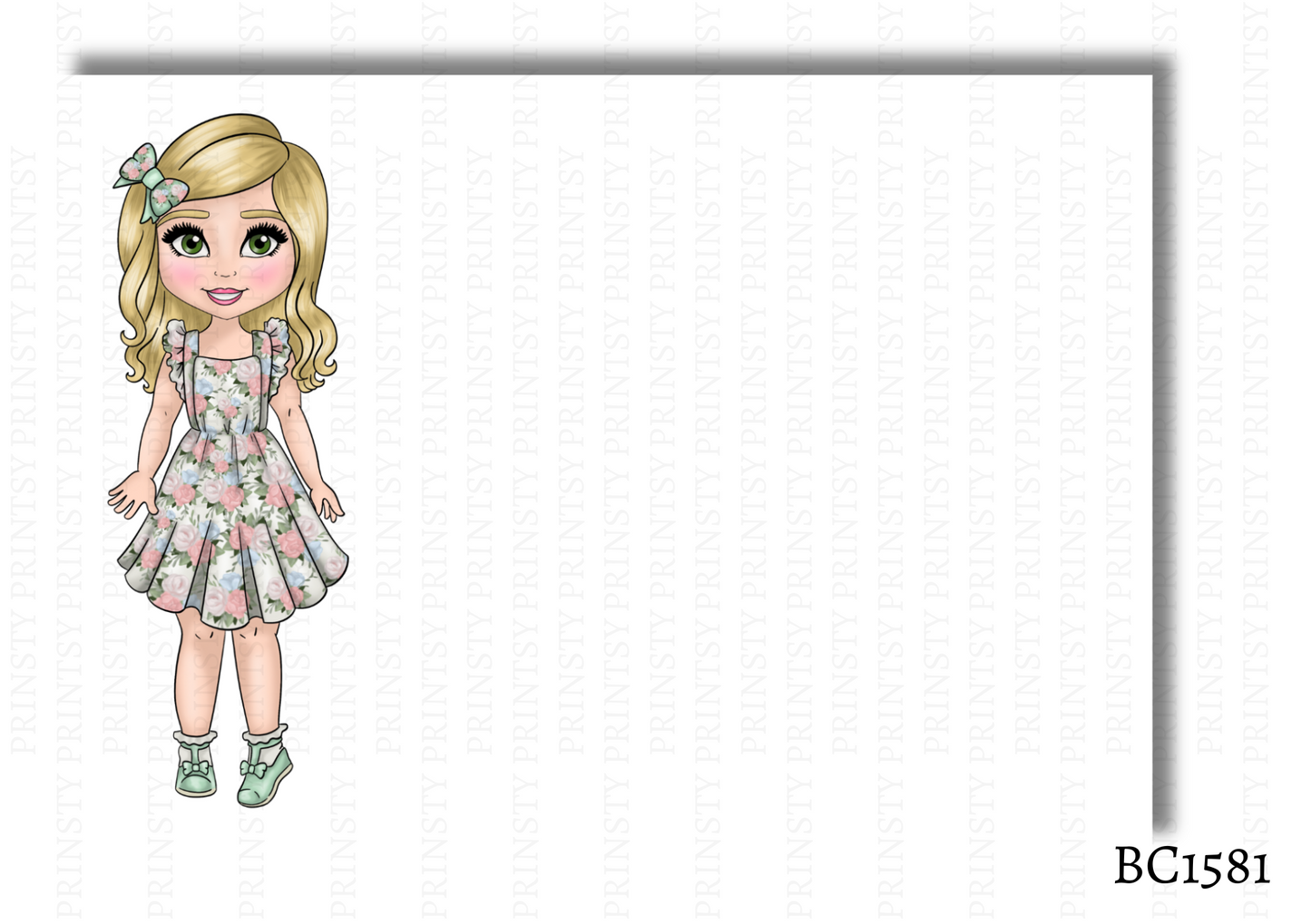 Vintage Dolly Bow Card