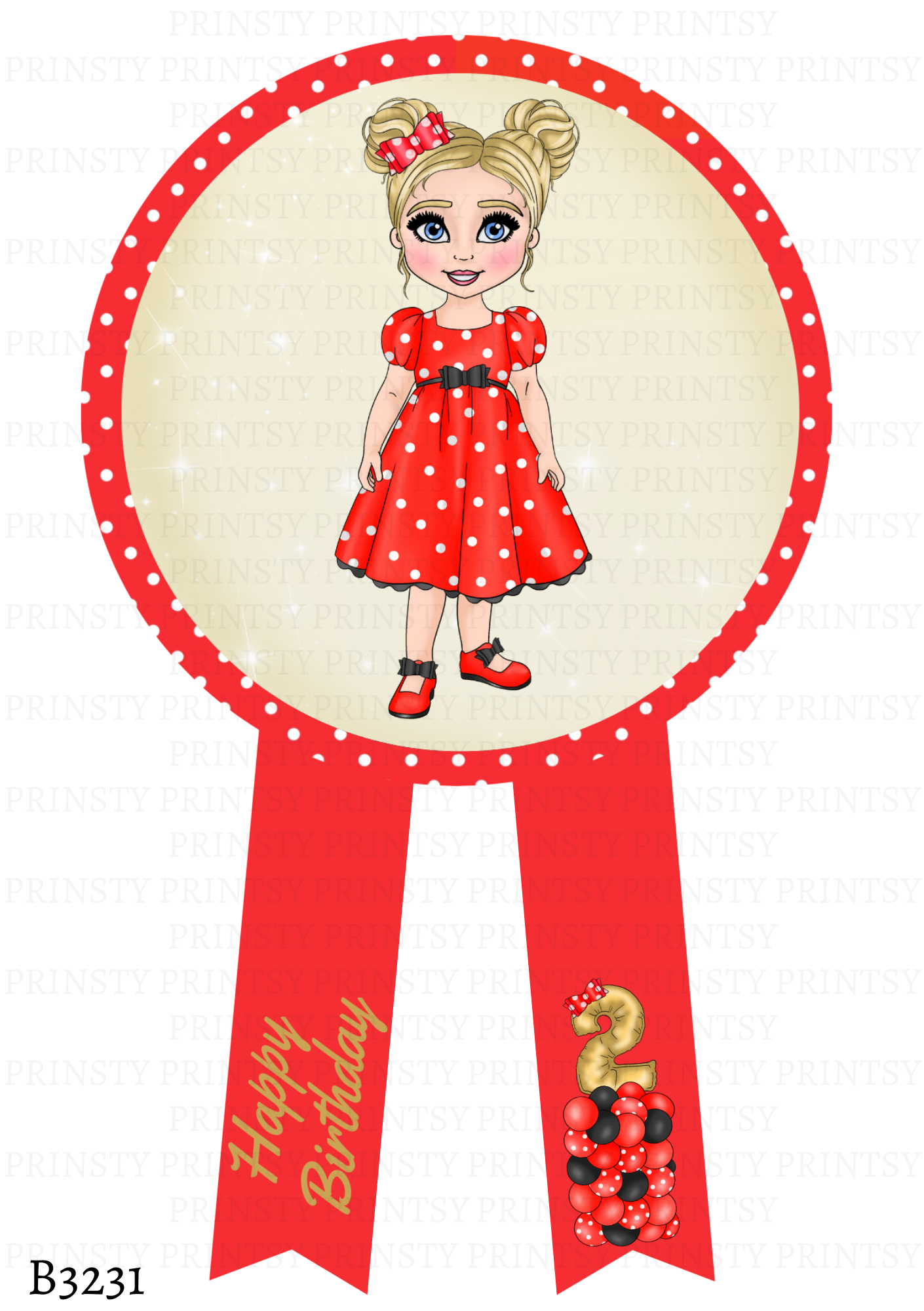 Spotty Dress Dolly Badge