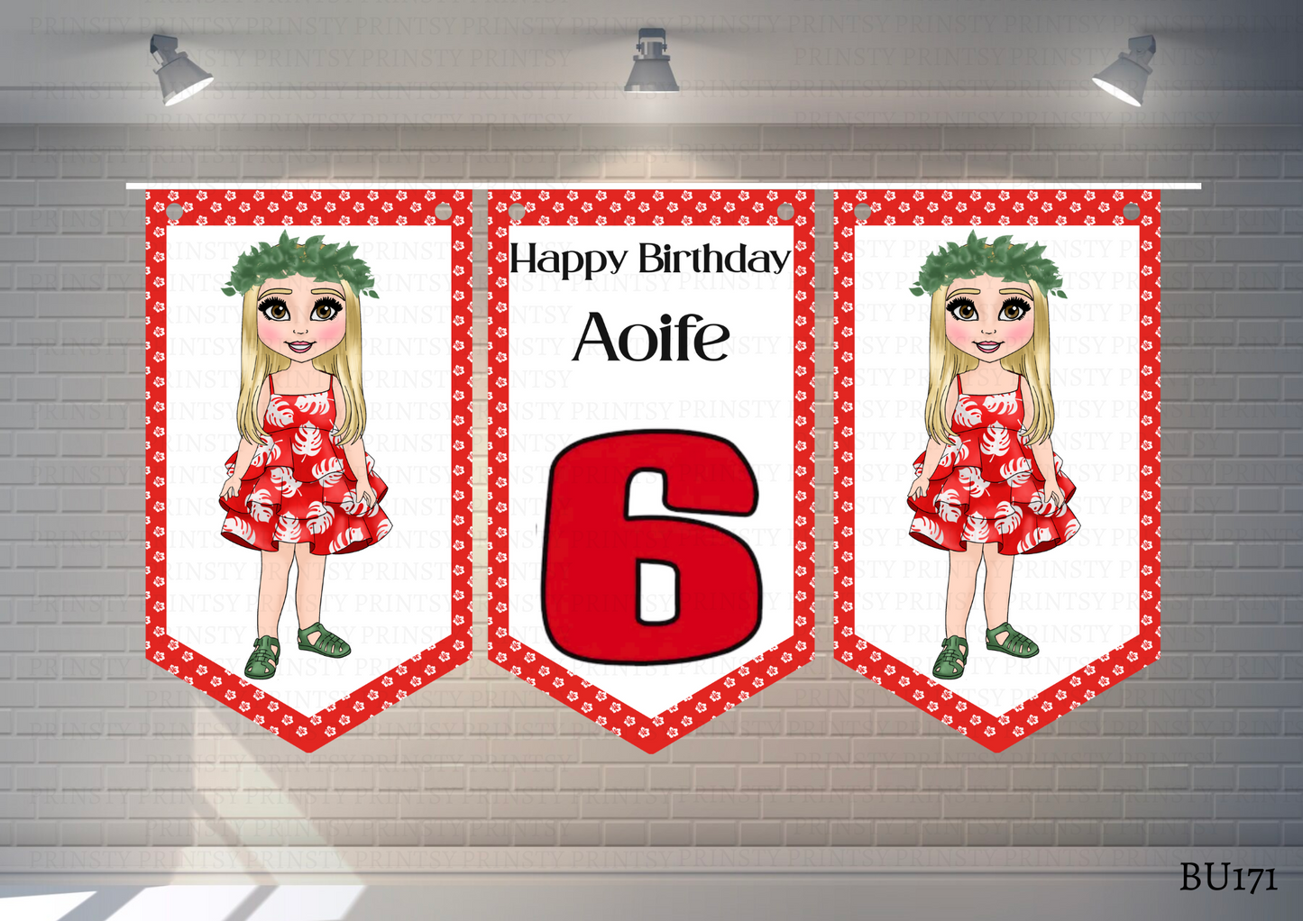 Red Hawaiian Dolly Bunting