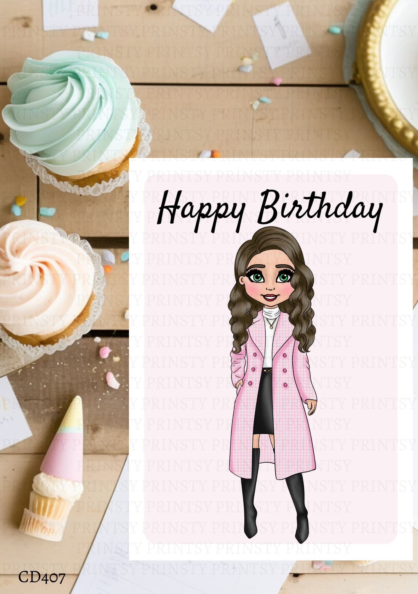 Elegant Dolly Celebration Card