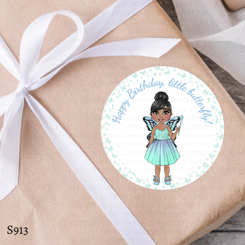 Blue Butterfly Dolly Sticker Sheet