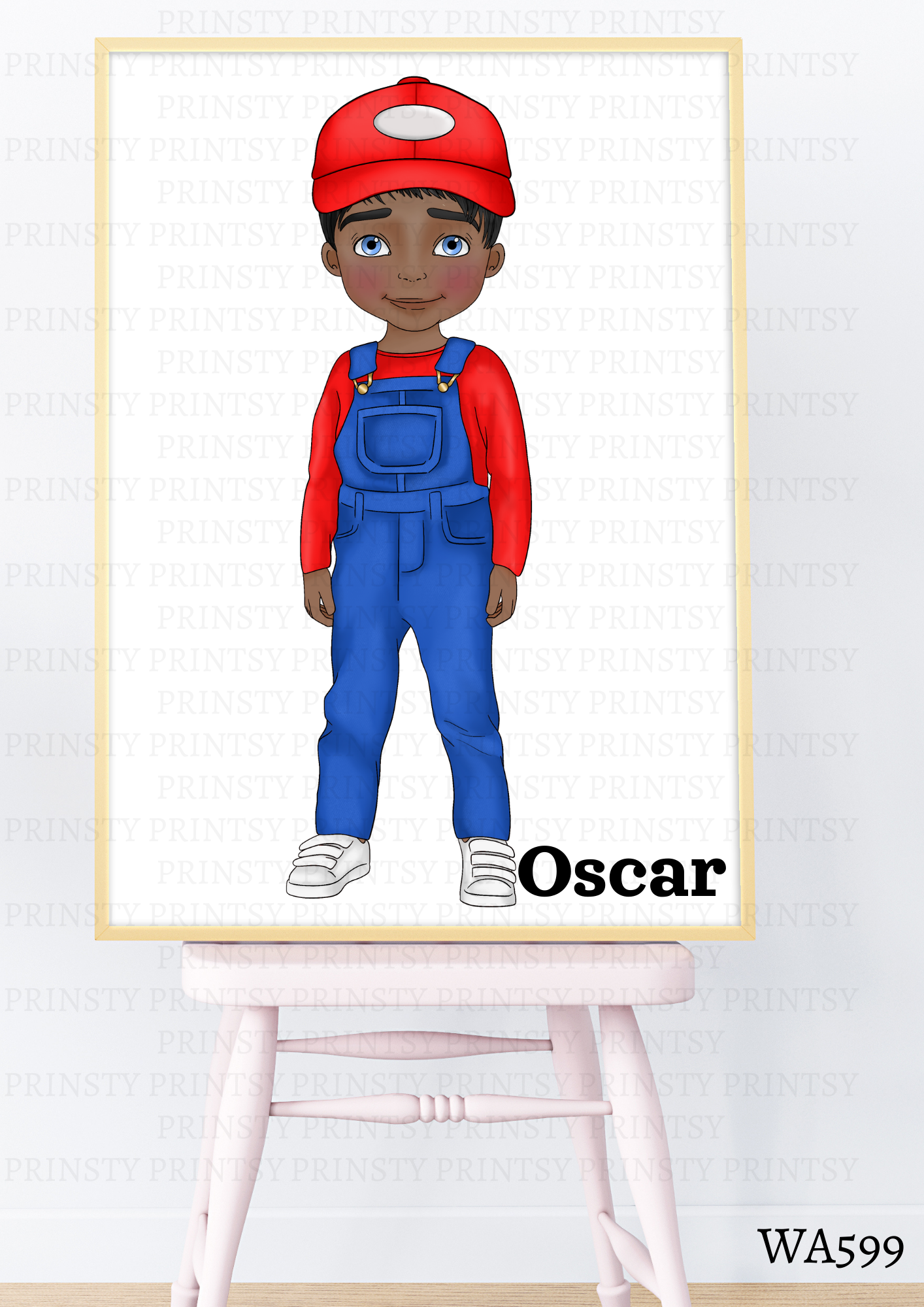 Green and Red Dungarees Dude Wall Art