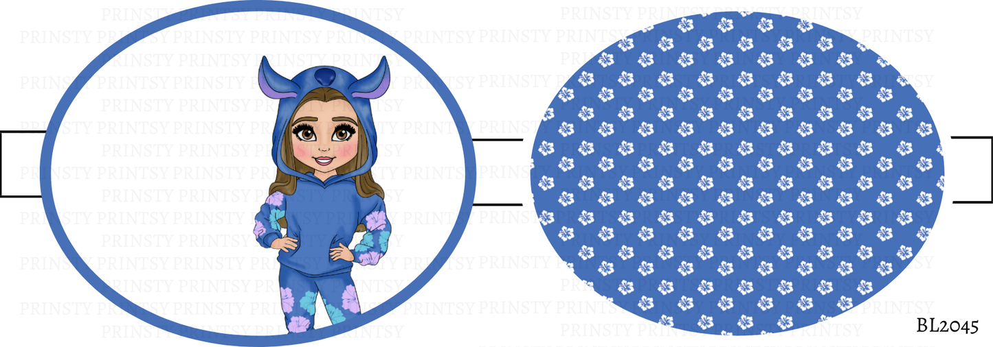 Blue Hawaiian Dolly Bow Loop