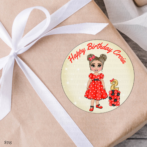 Spotty Dress Dolly Sticker Sheet