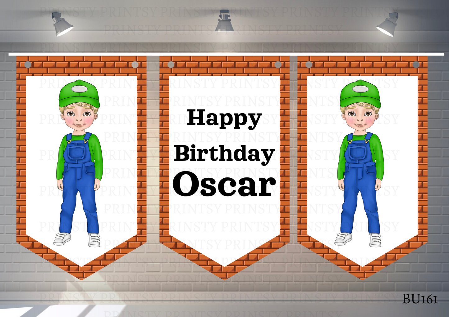 Green and Red Dungarees Dude Bunting
