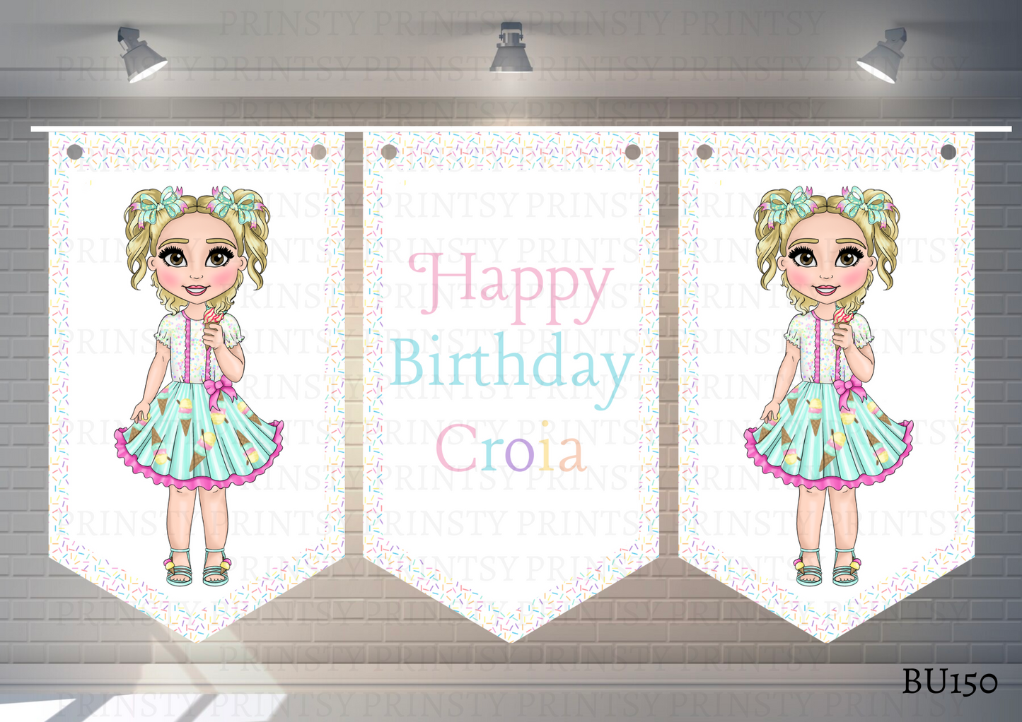 Ice Cream Dolly Bunting