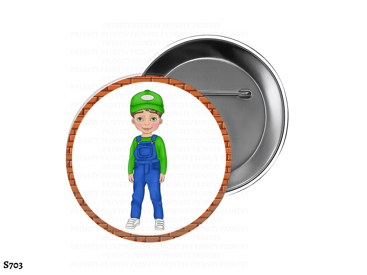 Green and Red Dungarees BowBitz/Badges