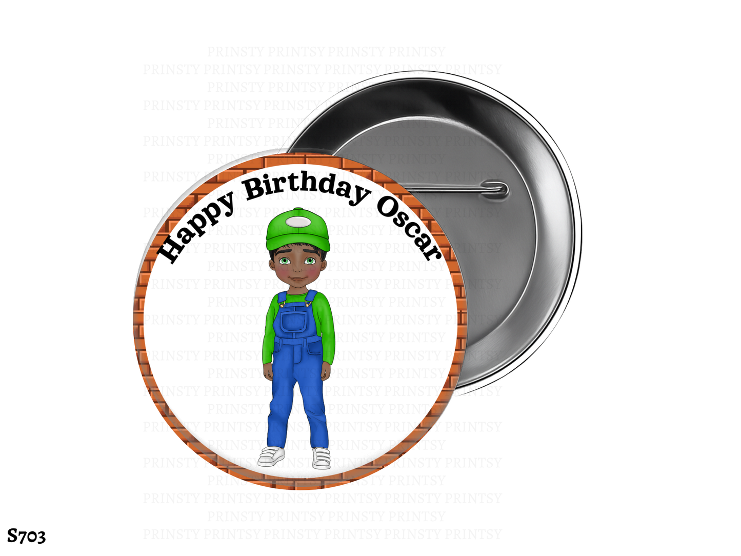 Green and Red Dungarees BowBitz/Badges