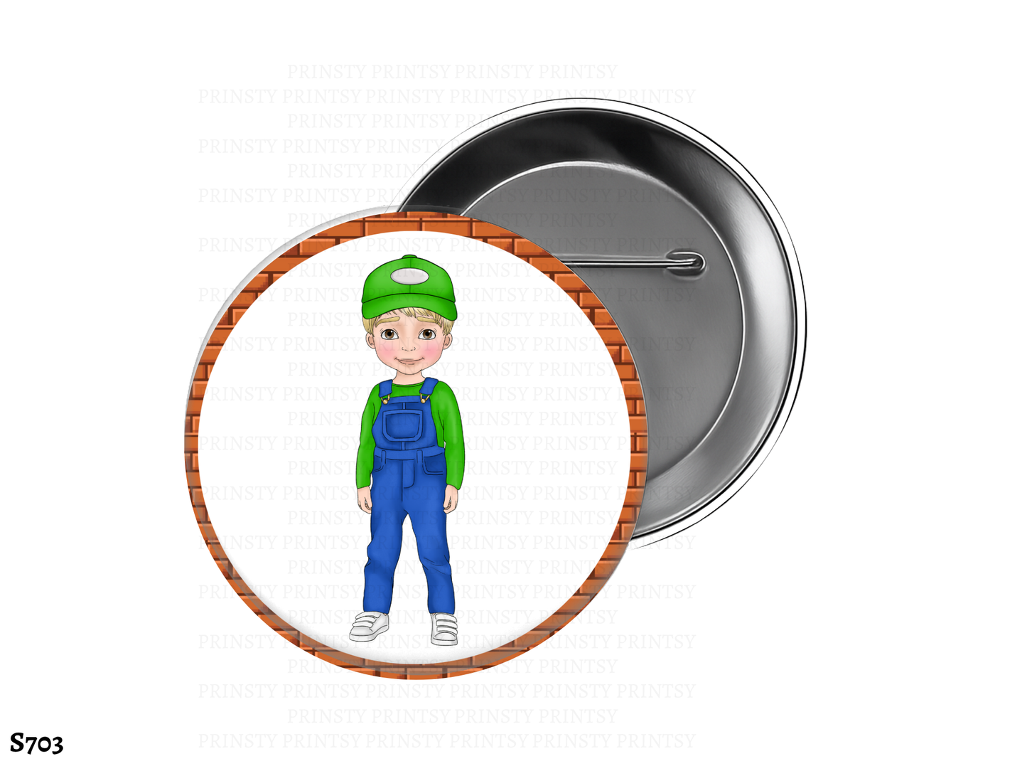 Green and Red Dungarees BowBitz/Badges