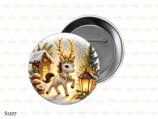 Christmas Unicorn BowBitz/Badges