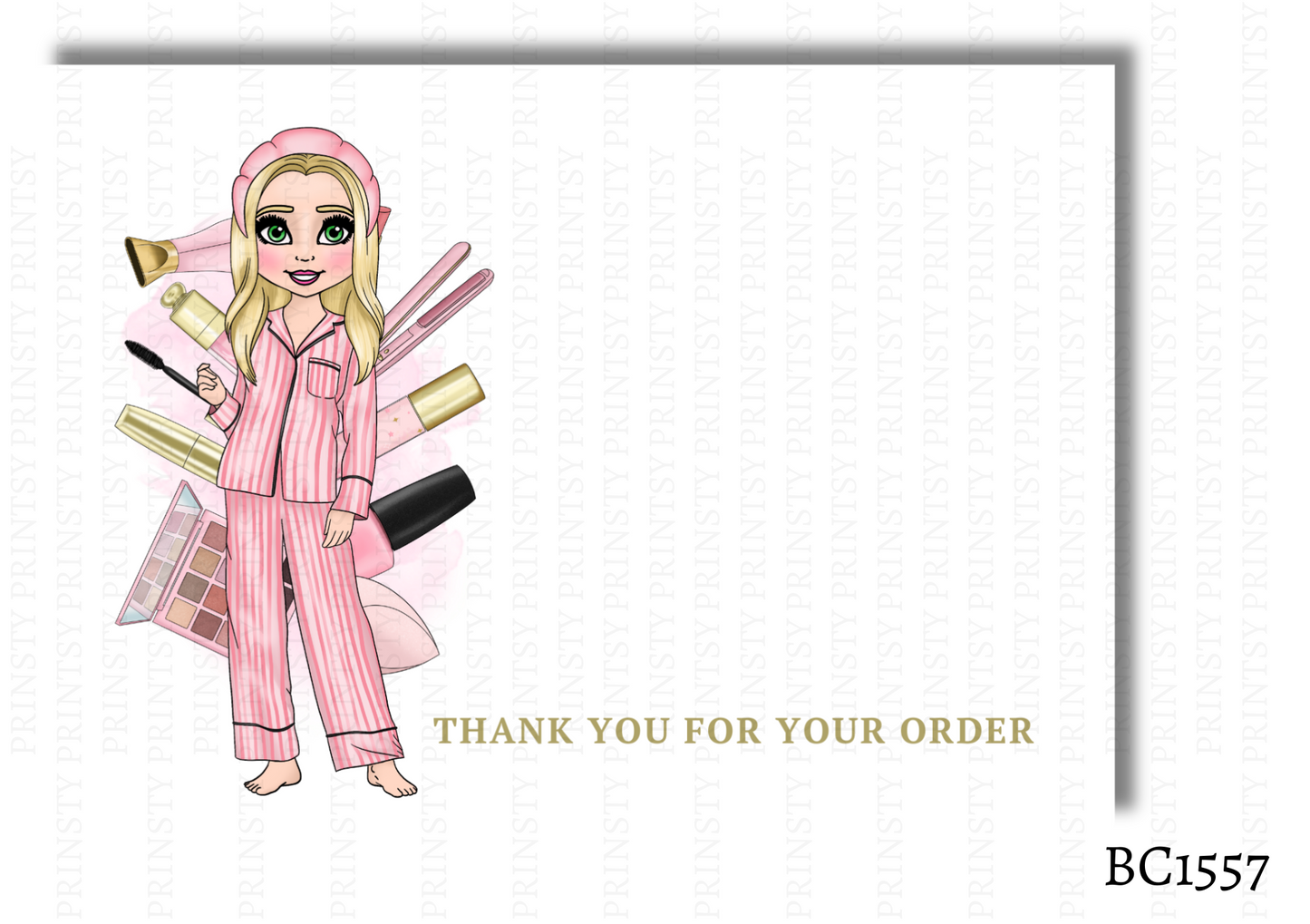 Make Up Dolly Bow Card