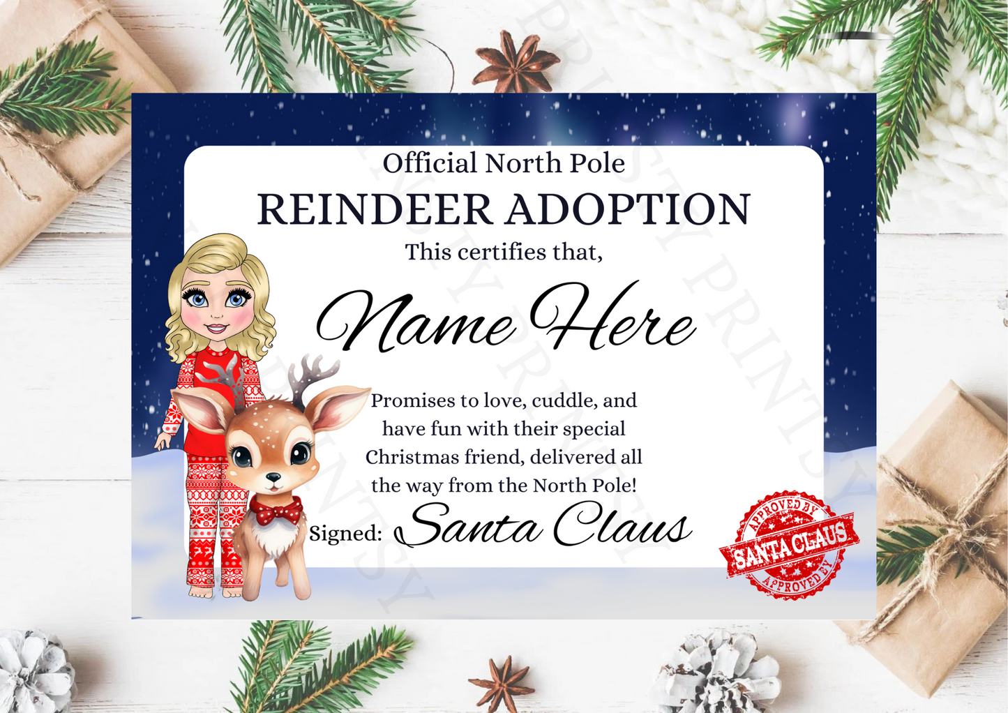 Dolly & Dude Reindeer Certificate