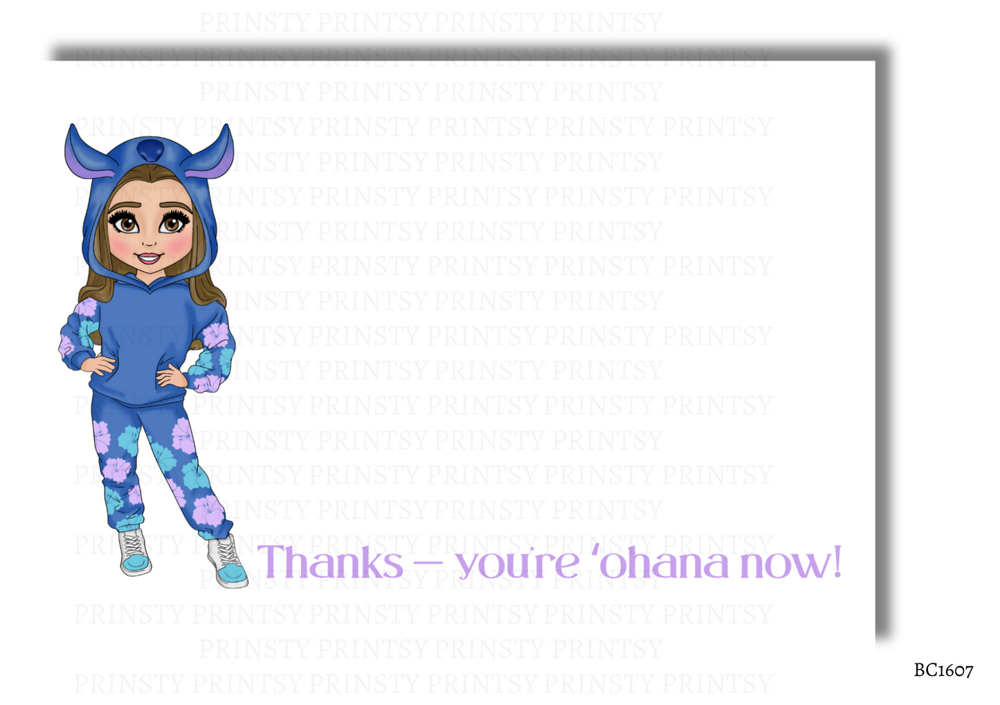 Blue Hawaiian Dolly Bow Card