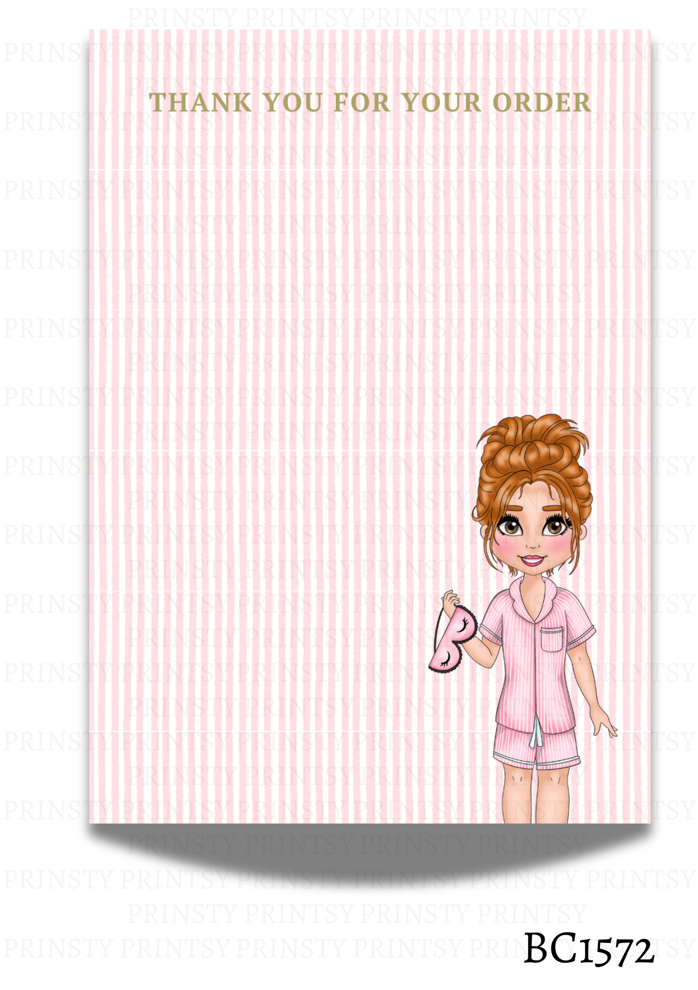 Sleep Over Dolly Bow Card