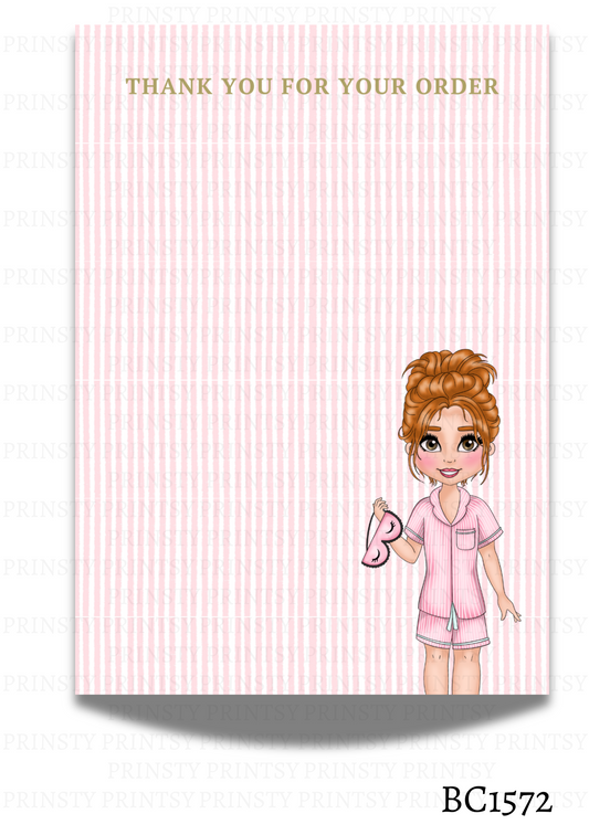 Sleep Over Dolly Bow Card