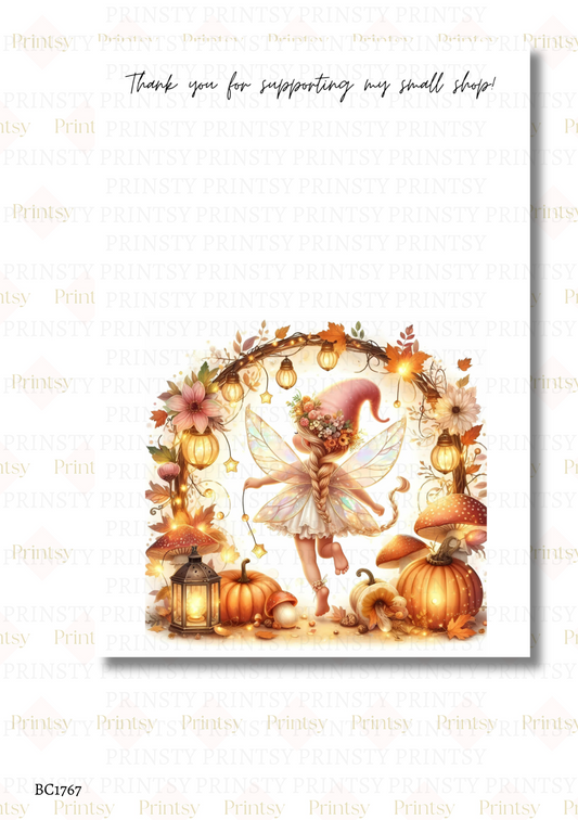 Cute Autumn Fairy Bow Card