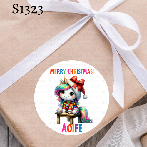 Christmas Unicorn Sticker Sheet