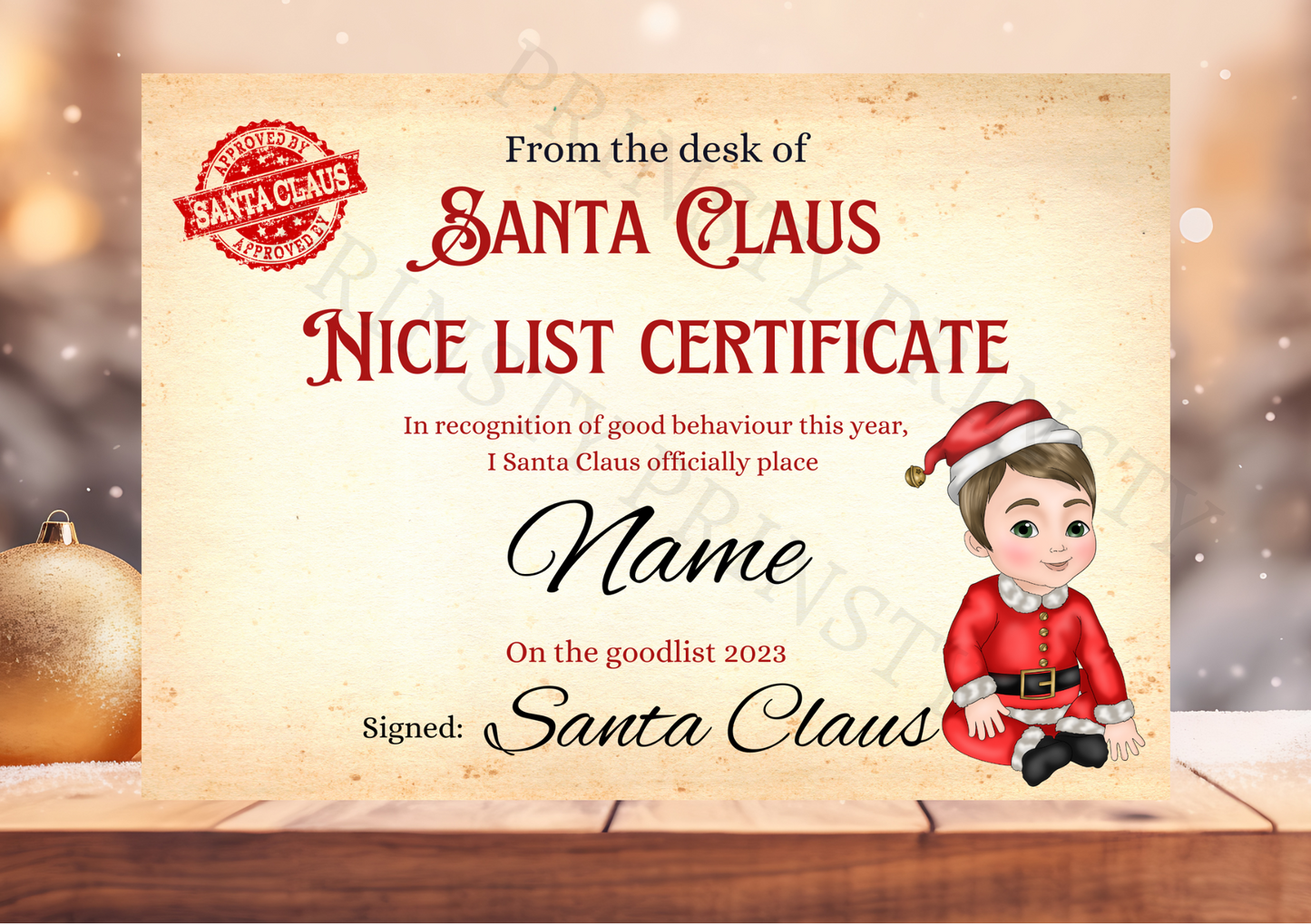 Dolly & Dude Nice List Certificate