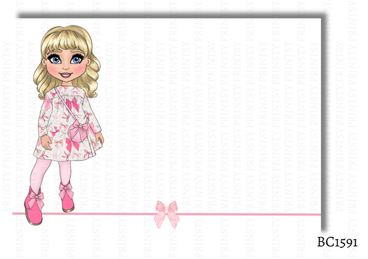 Bow Print Dolly Bow Card