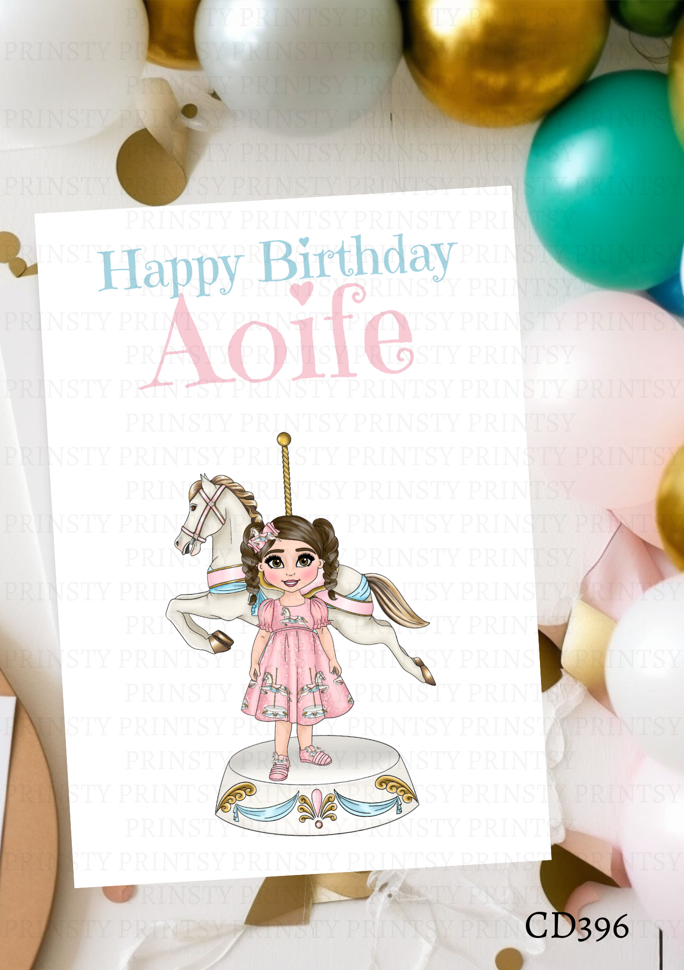 Carousel Dolly Celebration Card