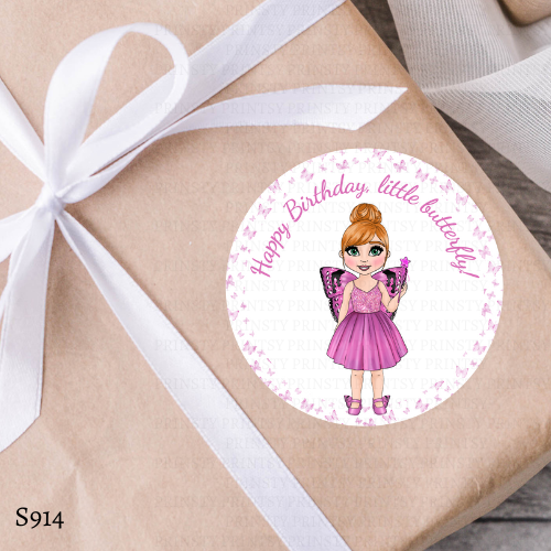 Pink Butterfly Dolly Sticker Sheet